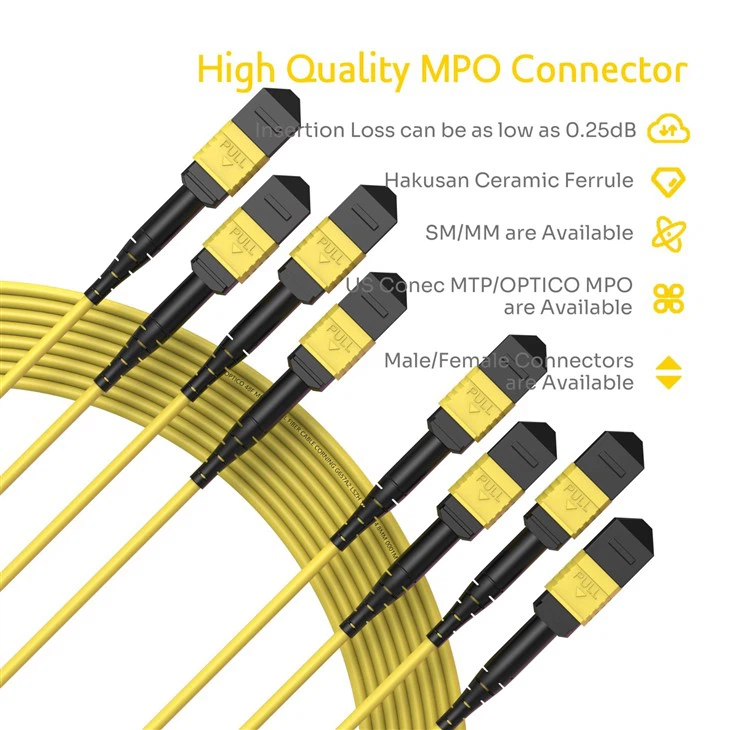 48F MPO To MPO APC Patch Cord Fanout Type